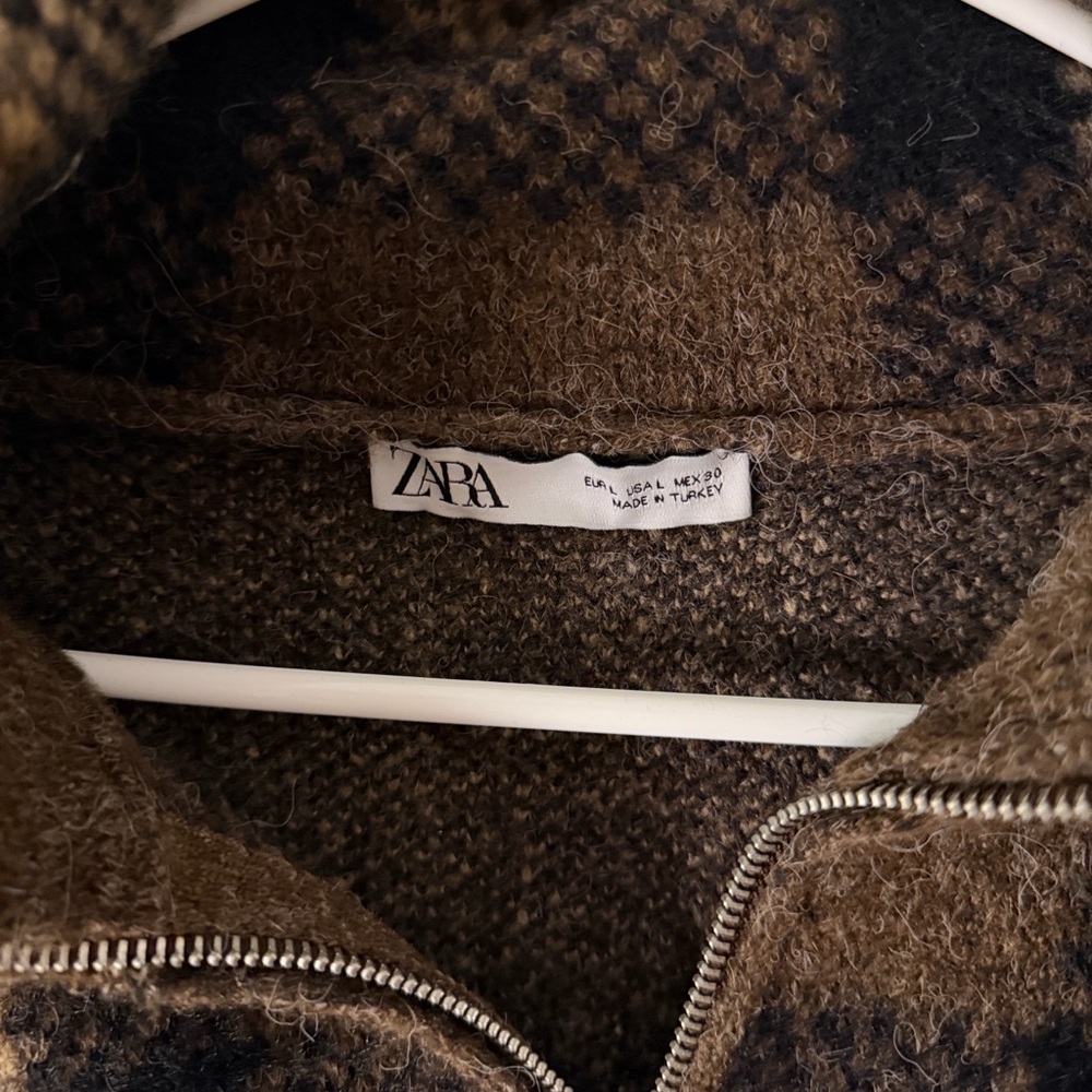 Zara checkered knit bomber jacket - Picture 3 of 8